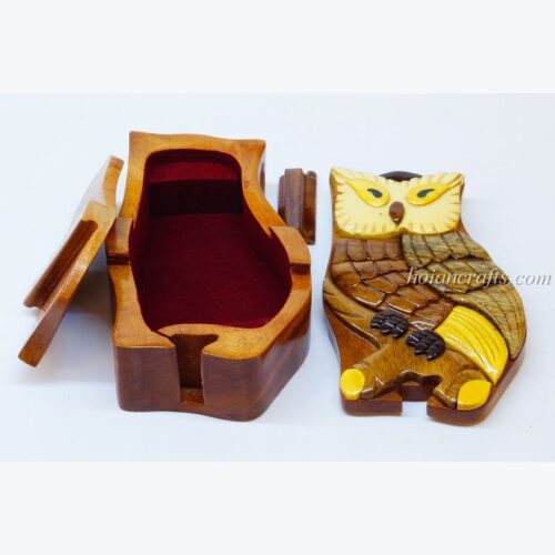 Intarsia wooden puzzle boxes 22a
