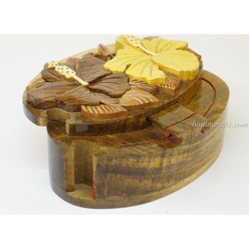 Intarsia wooden puzzle boxes 40a