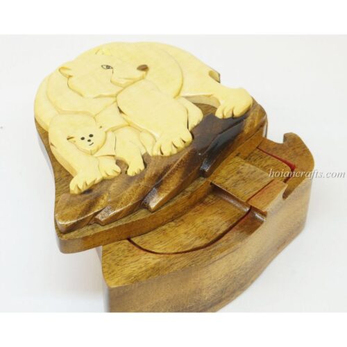 Intarsia wooden puzzle boxes 41a