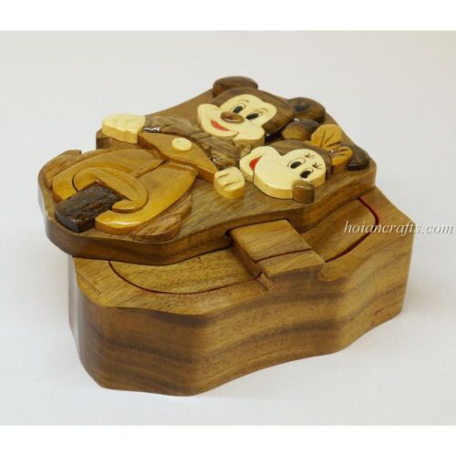 Intarsia wooden puzzle boxes 45a
