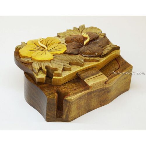Intarsia wooden puzzle boxes 51a
