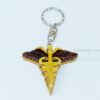 Intarsia wood art keyring 37
