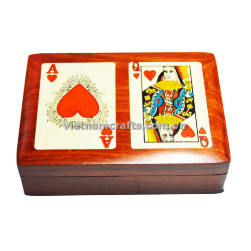 Double Deck Playing Cards Box Ace and Queen of Hearts (1)