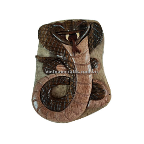 Wholesale Intarsia wooden puzzle box Cobra