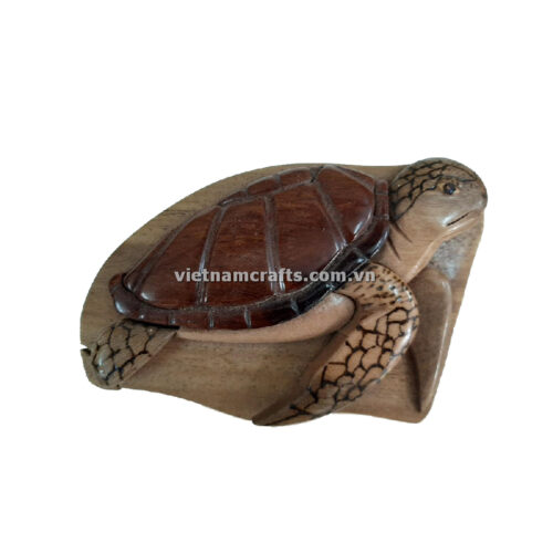 Wholesale Intarsia wooden puzzle box Turtle