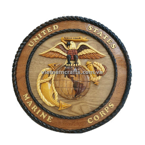 wholesale intarsia wood art USA Plauge Marine Army Navy Coast Guard Fire Dept Plauge Sign Wall Hanger (6)