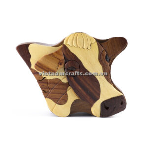 Wholesale Intarsia Wooden Puzzle Box Cow IB74 - Vietnam Crafts, Wholesale  3D Pop Up Cards, Buffalo Horn Jewelry