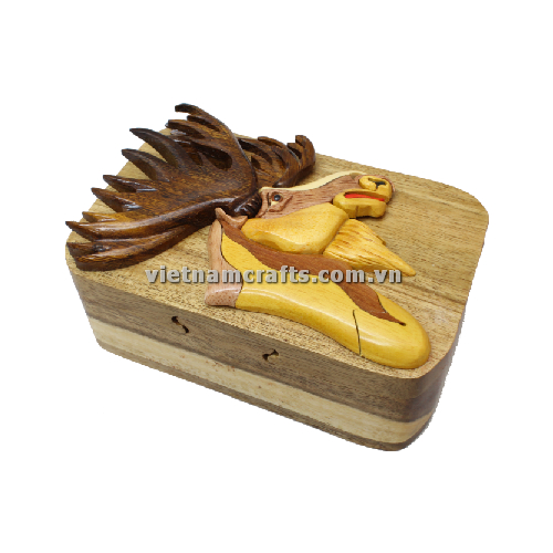 Intarsia wood art wholesale Secret Wooden puzzle box manufacture Handcrafted wooden supplier made in Vietnam a Reindeer 2 Puzzle Box (2)