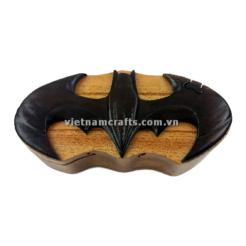Intarsia wood art wholesale Secret Wooden puzzle box manufacture Handcrafted wooden supplier made in Vietnam Batman (1)
