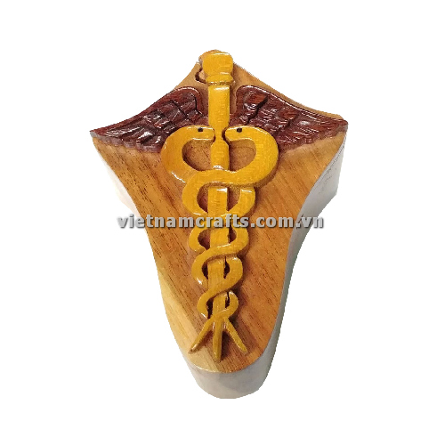 Intarsia wood art wholesale Secret Wooden puzzle box manufacture Handcrafted wooden supplier made in Vietnam Caduceus (2)