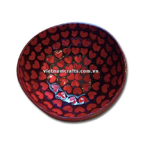 CCB129 Wholesale Eco Friendly Coconut Shell Lacquer Bowls Natural Serving Bowl Coconut Shell Supplier Vietnam Manufacture Mother Of Pearl Heart (10)