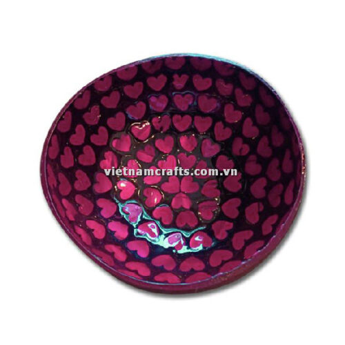 CCB129 Wholesale Eco Friendly Coconut Shell Lacquer Bowls Natural Serving Bowl Coconut Shell Supplier Vietnam Manufacture Mother Of Pearl Heart (8)