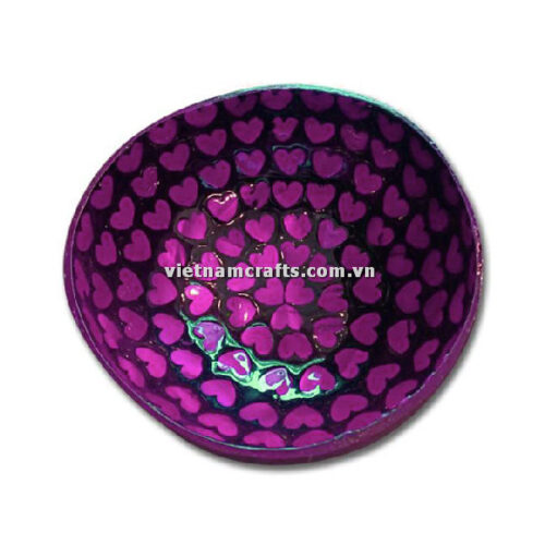 CCB129 Wholesale Eco Friendly Coconut Shell Lacquer Bowls Natural Serving Bowl Coconut Shell Supplier Vietnam Manufacture Mother Of Pearl Heart (9)