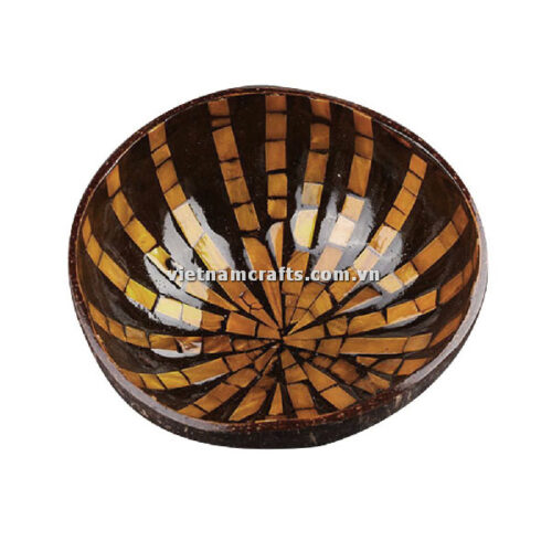 CCB64 Wholesale Eco Friendly Coconut Shell Lacquer Bowls Natural Serving Bowl Coconut Shell Supplier Vietnam Manufacture Brown