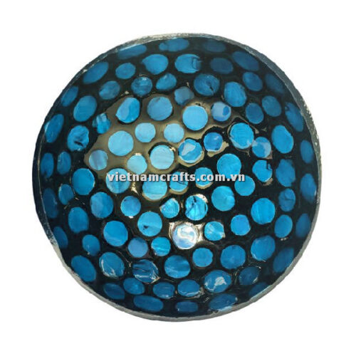 CCB66 Wholesale Eco Friendly Coconut Shell Lacquer Bowls Natural Serving Bowl Coconut Shell Supplier Vietnam Manufacture Blue