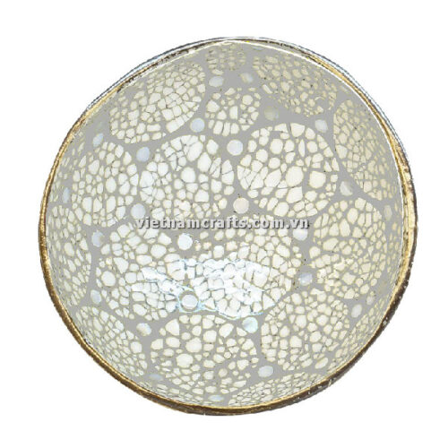 CCB69 Wholesale Eco Friendly Coconut Shell Lacquer Bowls Natural Serving Bowl Coconut Shell Supplier Vietnam Manufacture Gray