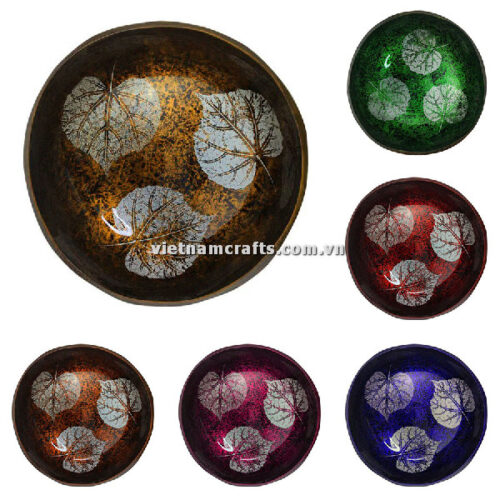 CCB72 Wholesale Eco Friendly Coconut Shell Lacquer Bowls Natural Serving Bowl Coconut Shell Supplier Vietnam Manufacture
