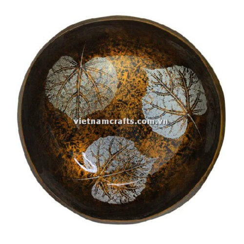 CCB72 Wholesale Eco Friendly Coconut Shell Lacquer Bowls Natural Serving Bowl Coconut Shell Supplier Vietnam Manufacture Yellow