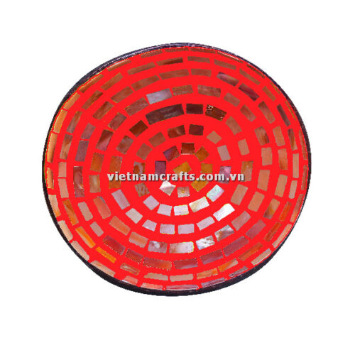 CCB92 Wholesale Eco Friendly Coconut Shell Lacquer Bowls Natural Serving Bowl Coconut Shell Supplier Vietnam Manufacture Red