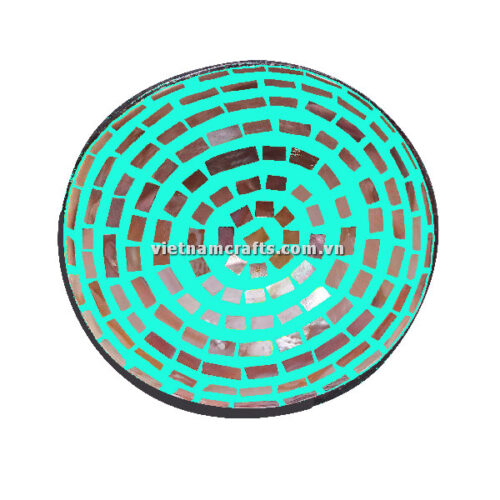 CCB92 Wholesale Eco Friendly Coconut Shell Lacquer Bowls Natural Serving Bowl Coconut Shell Supplier Vietnam Manufacture Turquoise
