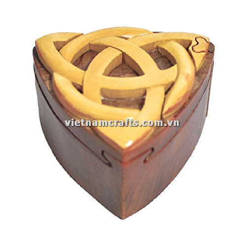 Intarsia wood art wholesale Secret Wooden puzzle box manufacture Handcrafted wooden supplier made in Vietnam Celtic Puzzle Box