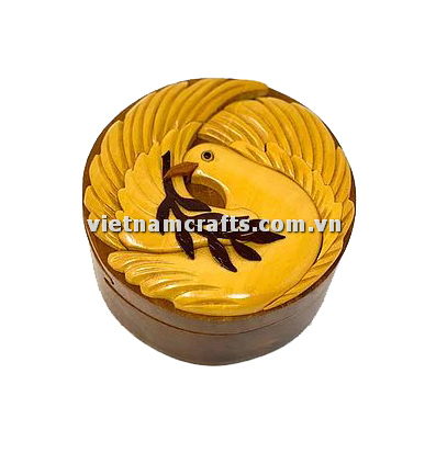 Intarsia wood art wholesale Secret Wooden puzzle box manufacture Handcrafted wooden supplier made in Vietnam Dove Puzzle Box