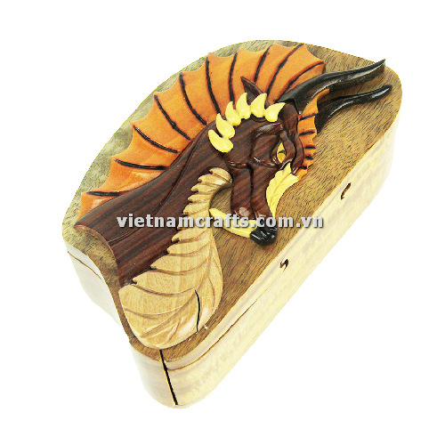 Intarsia wood art wholesale Secret Wooden puzzle box manufacture Handcrafted wooden supplier made in Vietnam Dragon 1 Puzzle Box