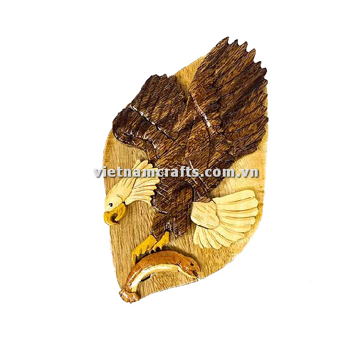 Intarsia wood art wholesale Secret Wooden puzzle box manufacture Handcrafted wooden supplier made in Vietnam Eagle Catching Fish Puzzle Box (1)