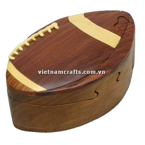 Intarsia wood art wholesale Secret Wooden puzzle box manufacture Handcrafted wooden supplier made in Vietnam Football