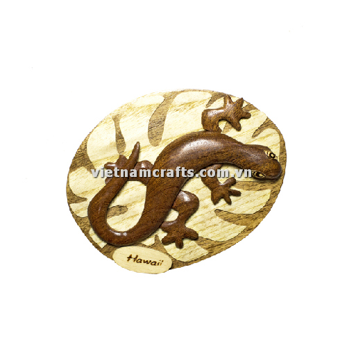 Intarsia wood art wholesale Secret Wooden puzzle box manufacture Handcrafted wooden supplier made in Vietnam Gecko (2)