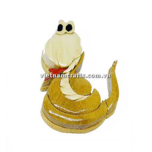 Vietnamcrafts Wholesale Intarsia Wooden Ornament Magnet Wood Carved Handmade Christmas Tree Decor Scroll Saw Holiday 13 Snake