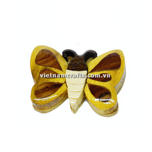 Vietnamcrafts Wholesale Intarsia Wooden Ornament Magnet Wood Carved Handmade Christmas Tree Decor Scroll Saw Holiday 24 Butterfly