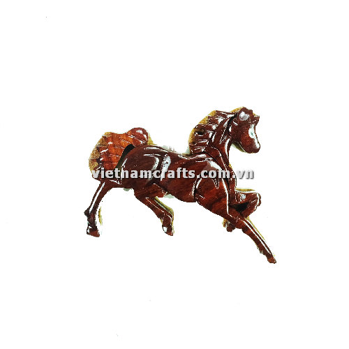 Vietnamcrafts Wholesale Intarsia Wooden Ornament Magnet Wood Carved Handmade Christmas Tree Decor Scroll Saw Holiday 51 Horse