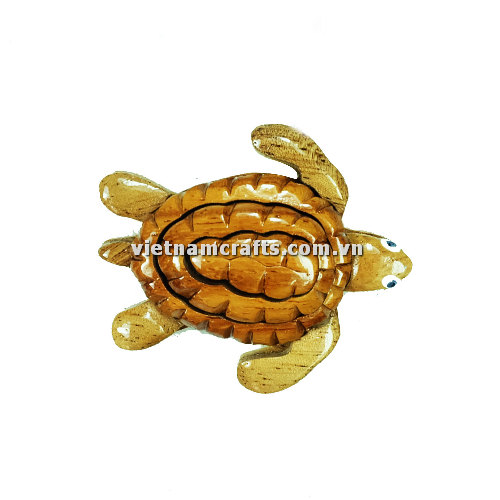 Vietnamcrafts Wholesale Intarsia Wooden Ornament Magnet Wood Carved Handmade Christmas Tree Decor Scroll Saw Holiday 56 Turtle