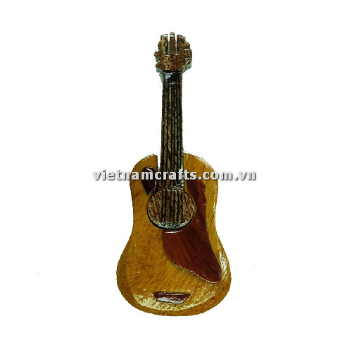 Vietnamcrafts Wholesale Intarsia Wooden Ornament Magnet Wood Carved Handmade Christmas Tree Decor Scroll Saw Holiday 59 Guitar