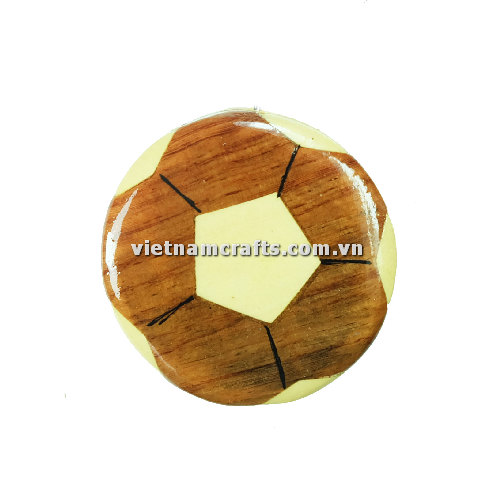 Vietnamcrafts Wholesale Intarsia Wooden Ornament Magnet Wood Carved Handmade Christmas Tree Decor Scroll Saw Holiday 65 Soccer Ball