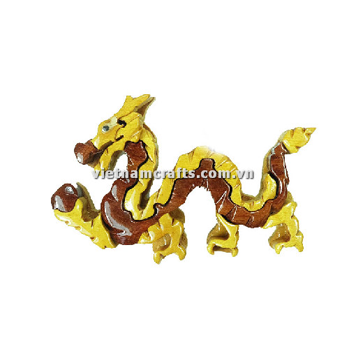 Vietnamcrafts Wholesale Intarsia Wooden Ornament Magnet Wood Carved Handmade Christmas Tree Decor Scroll Saw Holiday 69 Dragon