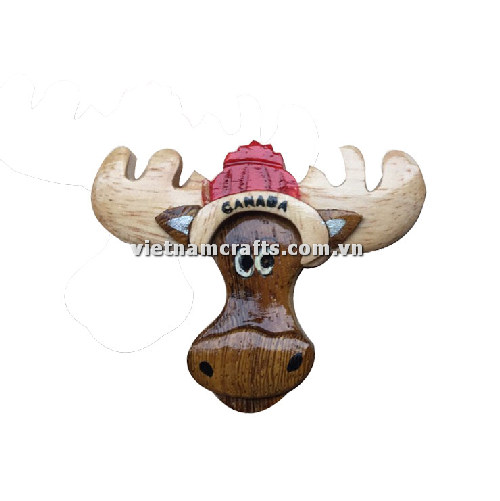 Vietnamcrafts Wholesale Intarsia Wooden Ornament Magnet Wood Carved Handmade Christmas Tree Decor Scroll Saw Holiday 71 Reindeer
