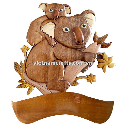 IWP72 Buy Bulk Intarsia Wooden Decoration Door Plate Plauge Room Sign Wholesale Vietnam Kaola Bear