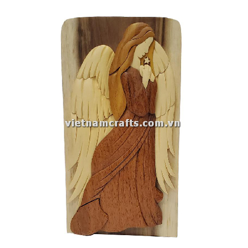 IB162 Intarsia wood art wholesale Secret Wooden puzzle box manufacture Handcrafted wooden supplier made in Vietnam Perfect Angel