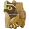 IB163 Intarsia wood art wholesale Secret Wooden puzzle box manufacture Handcrafted wooden supplier made in Vietnam Raccon Puzzle Box