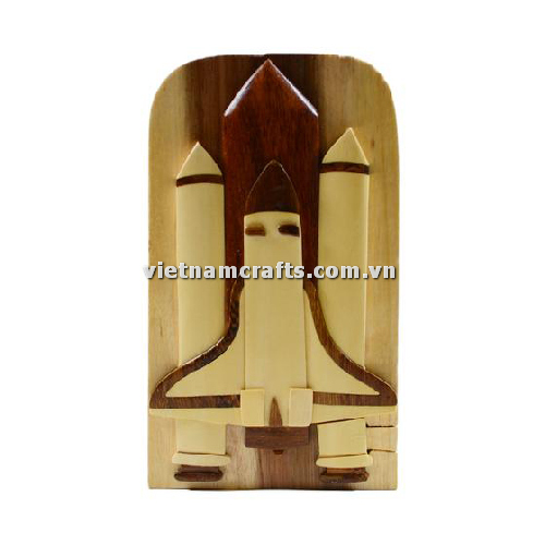 IB171 Intarsia wood art wholesale Secret Wooden puzzle box manufacture Handcrafted wooden supplier made in Vietnam Space Shuttle