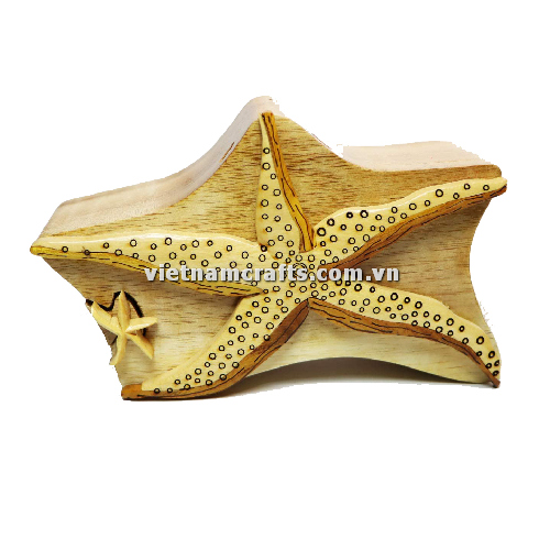 IB172 Intarsia wood art wholesale Secret Wooden puzzle box manufacture Handcrafted wooden supplier made in Vietnam star fish