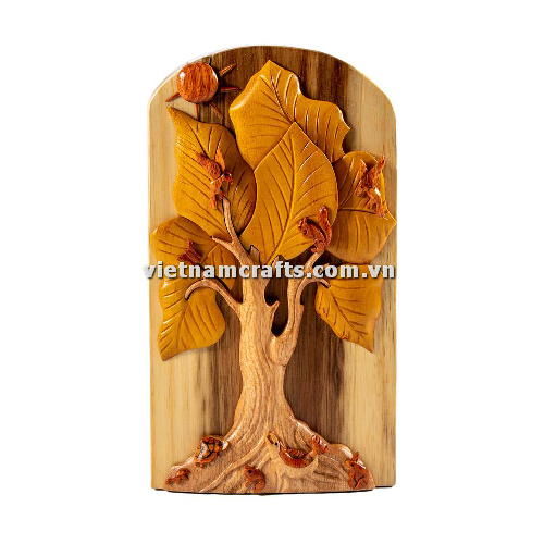 IB179 Intarsia wood art wholesale Secret Wooden puzzle box manufacture Handcrafted wooden supplier made in Vietnam Tree of Life