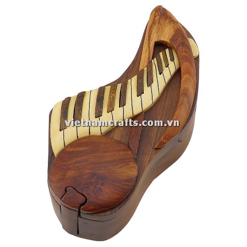 IB193 Intarsia Wood Art Wholesale Secret Wooden Scroll Saw Puzzle Box Manufacture Handcrafted Wooden Supplier Made In Vietnam Note Keyboard (2)