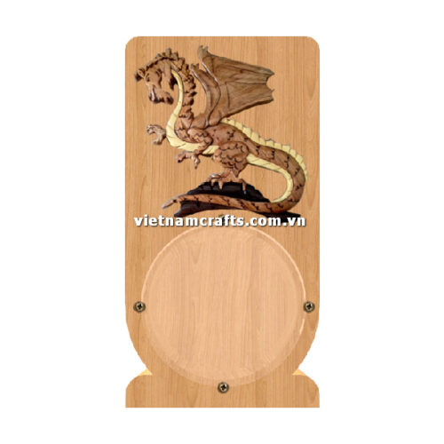 PGB03 Wholesale Scroll Saw Intarsia Wood Art Money Saving Wooden Box Piggy Bank Design Dragon (1)