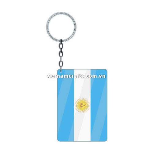 Wholesale World Cup 2022 Qatar Mechadise Buy Bulk Acrylic Keychain Souvenir Argentina Flag Keychains Rectangle Shape