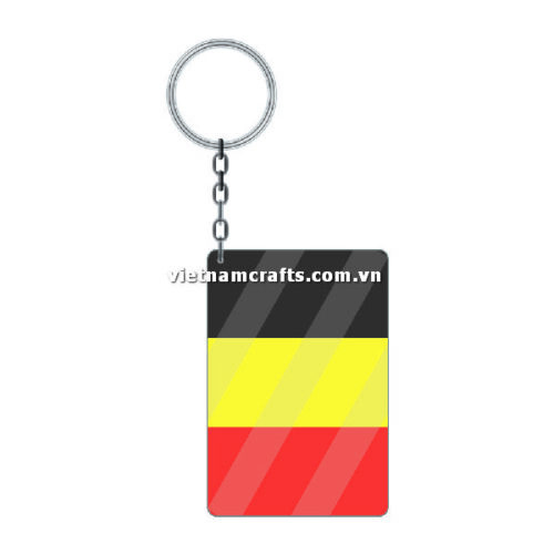 Wholesale World Cup 2022 Qatar Mechadise Buy Bulk Acrylic Keychain Souvenir Belgium Flag Keychains Rectangle Shape