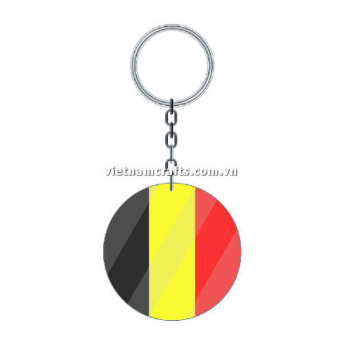 Wholesale World Cup 2022 Qatar Mechadise Buy Bulk Acrylic Keychain Souvenir Belgium Flag Keychains Round Shape