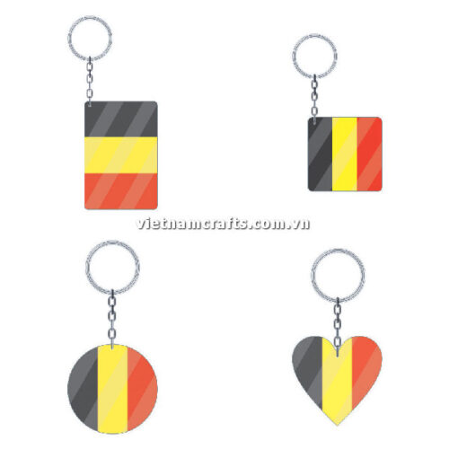 Wholesale World Cup 2022 Qatar Mechadise Buy Bulk Acrylic Keychain Souvenir Belgium Flag Keychains Shapes
